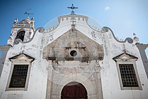 Architectural detail of the Church of Our Lady of Grace in Moncarapacho, Portugal