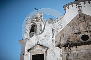 Architectural detail of the Church of Our Lady of Grace in Moncarapacho, Portugal