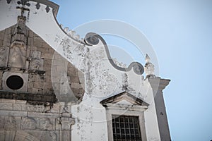 Architectural detail of the Church of Our Lady of Grace in Moncarapacho, Portugal