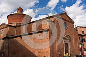 Architectural detail of church in Siena, Italy