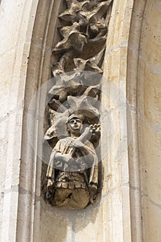 Architectural detail of the Church of St. Andrew, Niort,
