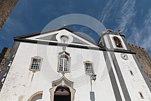 Architectural detail of the Church of St. James in obidos, Portugal