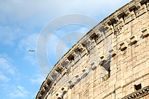 architectural detail at the Colosseum, Amphitheatrum Novum, Amphitheatrum Flavium, Rome, Italy, Europe