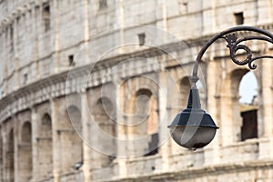 architectural detail at the Colosseum, Amphitheatrum Novum, Amphitheatrum Flavium, Rome, Italy, Europe