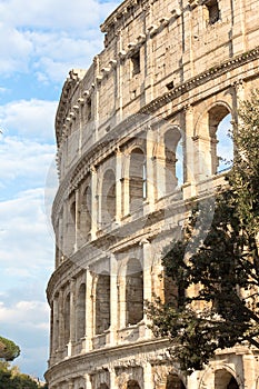 architectural detail at the Colosseum, Amphitheatrum Novum, Amphitheatrum Flavium, Rome, Italy, Europe