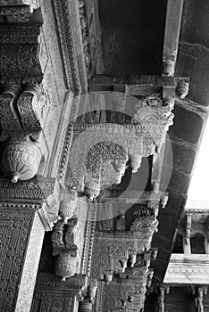 Architectural Detail of Column at Agra Fort