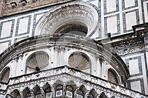 Architectural detail of Florence Cathedral Santa Maria del Fiore architecture in Italy