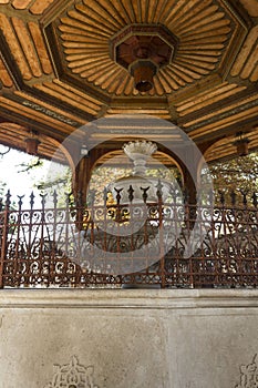 Architectural detail of the fountain in the courtyard of Gazi husrev Beg mosque