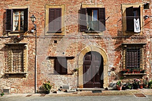 Architectural detail in Gambassi Terme, the medieval village photo