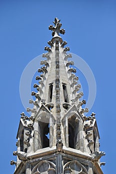 Architectural detail of a gothic cathedral roof