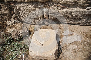 Architectural detail with Greek inscription