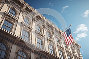 Architectural detail of a historic building. Generative ai photo