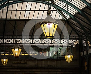 Lamps in South Hall Market, Covent Garden, London photo