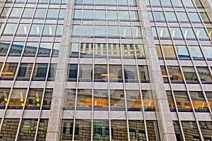 Architectural detail of Manhattan building facade, New York