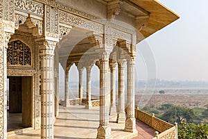 Architectural detail with marquetry inside Agra Fort, Agra