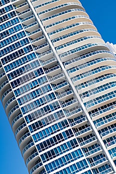 Architectural detail of modern towerblock high-rise urban architecture in south beach, usa photo