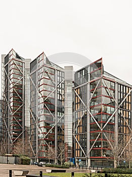 Architectural detail of Neo bankside luxury apartment building