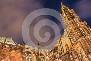 Architectural detail of Notre-Dame cathedral of Strasbourg