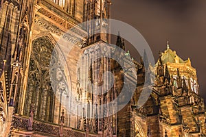 Architectural detail of Notre-Dame cathedral of Strasbourg