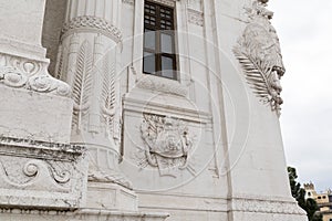 Architectural detail from the ornate exterior of Il Vittoriano