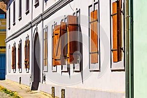 Architectural detail of Petrovaradin downtown, historic town and a part of the city of Novi Sad in the Serbian province of