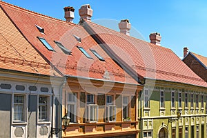 Architectural detail of Petrovaradin downtown, historic town and a part of the city of Novi Sad in the Serbian province of