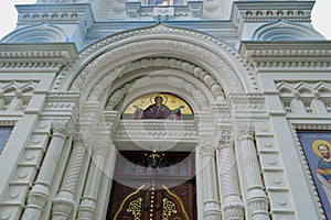 Architectural Detail on The Russian Orthodox Church of St. Peter and Paul in Karlovy Vary Czech Republic