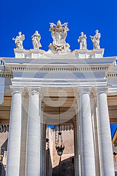 Architectural detail in Saint Peter Square in Vatican, Rome,Italy