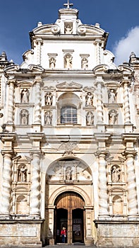 Architectural detail of the San Francisco el Grande church in Antigua Guatemala
