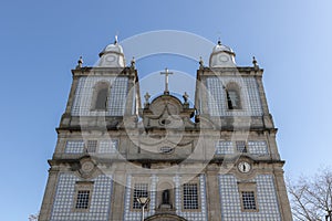 Architectural detail of the Sao Cristovao De Ovar parish church