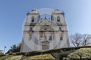 Architectural detail of the Sao Cristovao De Ovar parish church