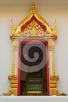 Architectural Detail : Thai Church door with Thai Painting Style