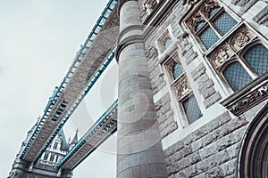 Architectural detail of the Tower Bridge, London