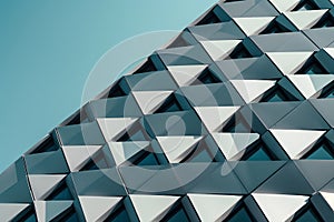 Architectural detail of triangular patterns of a building