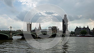 Architectural detail of Westminster Bridge in London, England