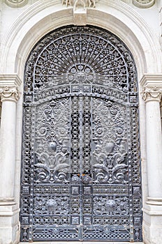 Architectural detail, wrought iron gate