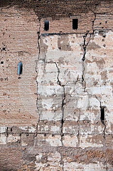 Architectural details of the Alhambra fortified palace complex and Granada city