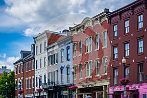 Architectural details along M Street in Georgetown, Washington, DC