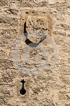 Architectural details of Altamira Palace in Elche, Spain