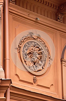 Architectural details on building, stone carving, aesthetic frills