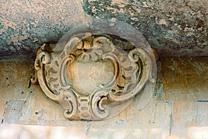 Architectural details on building, stone carving, aesthetic frills