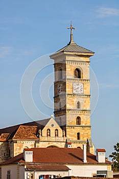 Architectural details of cathedral. View of church in Alba Iulia, Romania, 2021