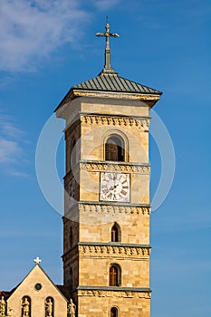 Architectural details of cathedral. View of church in Alba Iulia, Romania, 2021