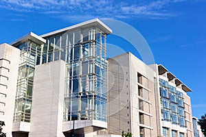 Architectural details of convention center building in Washington DC.