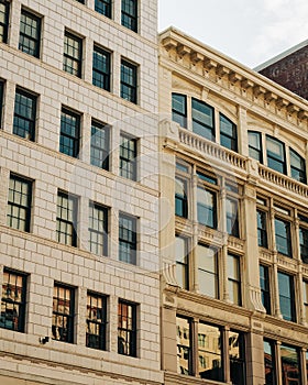 Architectural details in downtown Detroit, Michigan