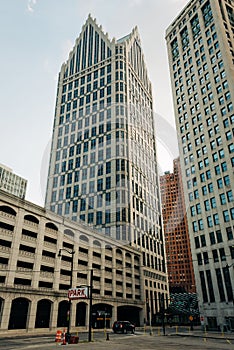 Architectural details in downtown Detroit, Michigan