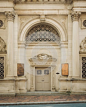 Architectural details in downtown Staunton, in the Shenandoah Valley, Virginia