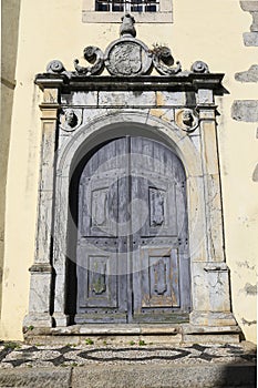 Architectural details of the entrance Dominicas church in the old town of Elvas