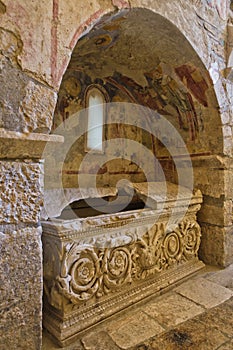 Architectural details inside Saint Nicholas church in Myra, place where Saint Nicholas died and burried