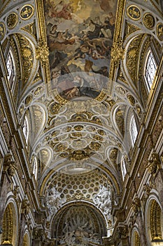 Architectural details and interiors of Church Saint Agnes & x28;Santa